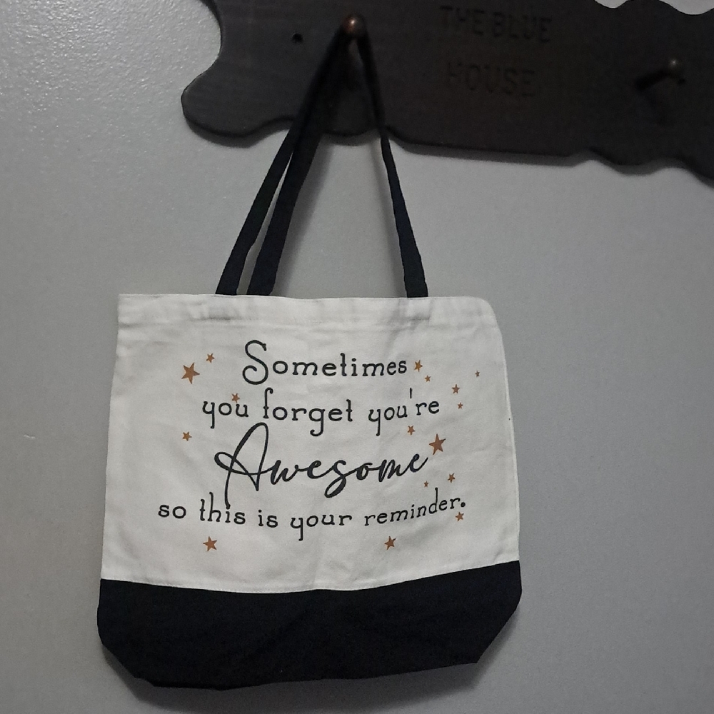 Inspirational Black and White Tote Bag